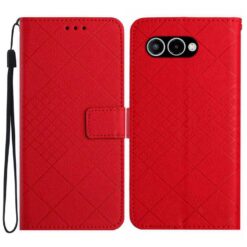 Kryty na mobil | Peňaženkové puzdro Grid case červené – T Phone 3 | Kryty na mobil