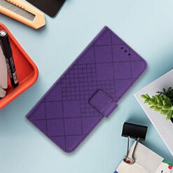 Kryty na mobil | Peňaženkové puzdro Grid case fialové – T Phone 3 | Kryty na mobil