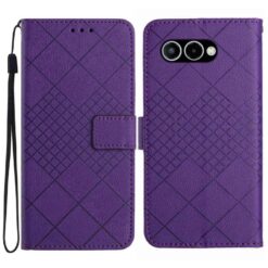 Kryty na mobil | Peňaženkové puzdro Grid case fialové – T Phone 3 | Kryty na mobil