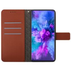 Kryty na mobil | Peňaženkové puzdro Grid case hnedé – T Phone 3 | Kryty na mobil
