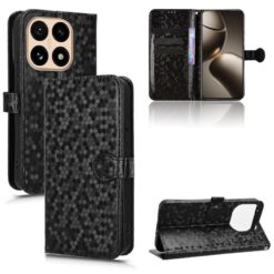 Kryty na mobil | Peňaženkové puzdro Honeycomb Dot Texture Case čierne – Xiaomi 15T | Kryty na mobil