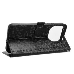 Kryty na mobil | Peňaženkové puzdro Honeycomb Dot Texture Case čierne – Xiaomi 15T | Kryty na mobil