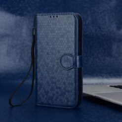 Kryty na mobil | Peňaženkové puzdro Honeycomb Dot Texture Case modré – Samsung Galaxy S25 FE | Kryty na mobil