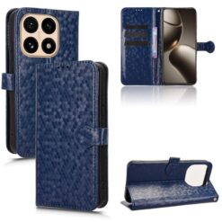 Kryty na mobil | Peňaženkové puzdro Honeycomb Dot Texture Case modré – Xiaomi 15T | Kryty na mobil