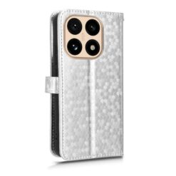 Kryty na mobil | Peňaženkové puzdro Honeycomb Dot Texture Case strieborné – Xiaomi 15T | Kryty na mobil