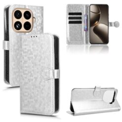 Kryty na mobil | Peňaženkové puzdro Honeycomb Dot Texture Case strieborné – Xiaomi 15T Pro | Kryty na mobil