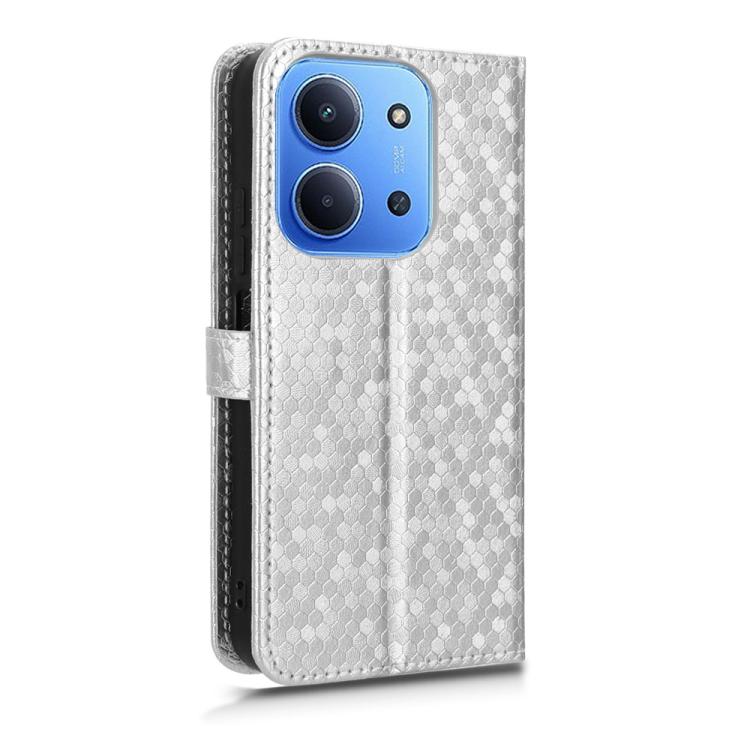 Peňaženkové puzdro Honeycomb Dot Texture Case strieborné – Xiaomi Poco C85 | Kryty na mobil Kryty na mobil | Peňaženkové puzdro Honeycomb Dot Texture Case strieborné – Xiaomi Poco C85 | Kryty na mobil