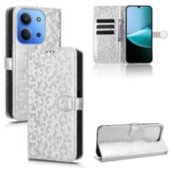 Peňaženkové puzdro Honeycomb Dot Texture Case strieborné – Xiaomi Poco C85 | Kryty na mobil Kryty na mobil | Peňaženkové puzdro Honeycomb Dot Texture Case strieborné – Xiaomi Poco C85 | Kryty na mobil