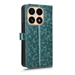 Kryty na mobil | Peňaženkové puzdro Honeycomb Dot Texture Case zelené – Xiaomi 15T | Kryty na mobil