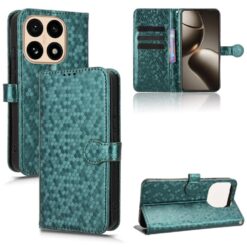 Kryty na mobil | Peňaženkové puzdro Honeycomb Dot Texture Case zelené – Xiaomi 15T | Kryty na mobil