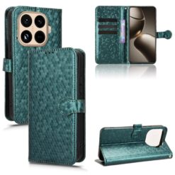 Kryty na mobil | Peňaženkové puzdro Honeycomb Dot Texture Case zelené – Xiaomi 15T Pro | Kryty na mobil