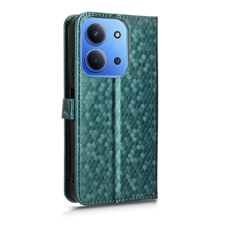 Peňaženkové puzdro Honeycomb Dot Texture Case zelené – Xiaomi Poco C85 | Kryty na mobil Kryty na mobil | Peňaženkové puzdro Honeycomb Dot Texture Case zelené – Xiaomi Poco C85 | Kryty na mobil