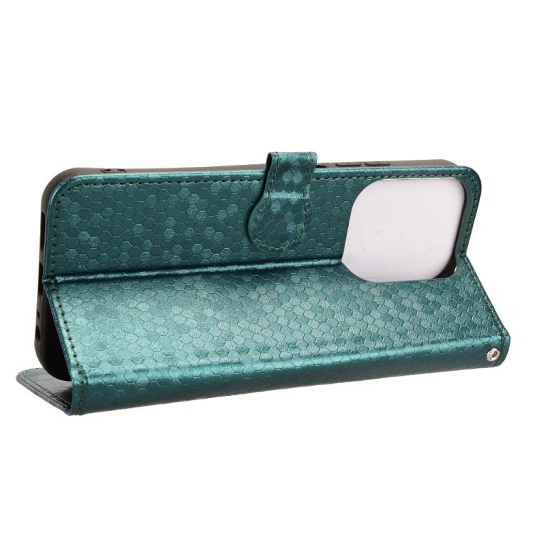 Peňaženkové puzdro Honeycomb Dot Texture Case zelené – Xiaomi Poco C85 | Kryty na mobil Kryty na mobil | Peňaženkové puzdro Honeycomb Dot Texture Case zelené – Xiaomi Poco C85 | Kryty na mobil