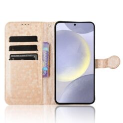Kryty na mobil | Peňaženkové puzdro Honeycomb Dot Texture Case zlaté – Samsung Galaxy S25 FE | Kryty na mobil