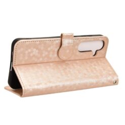 Kryty na mobil | Peňaženkové puzdro Honeycomb Dot Texture Case zlaté – Samsung Galaxy S25 FE | Kryty na mobil