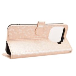 Kryty na mobil | Peňaženkové puzdro Honeycomb Dot Texture Case zlaté – Xiaomi 15T Pro | Kryty na mobil