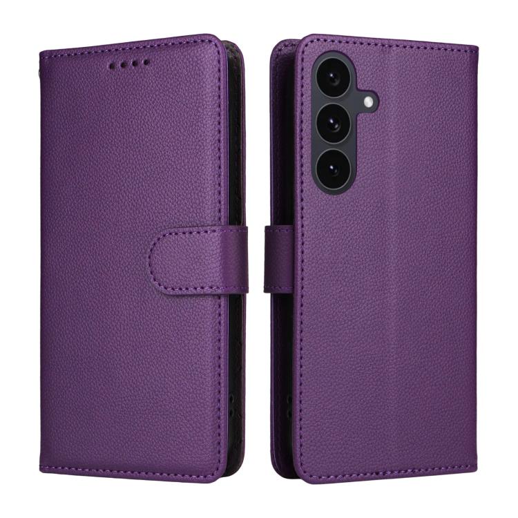 Peňaženkové puzdro Litchi fialové – Samsung Galaxy S25 FE | Kryty na mobil Kryty na mobil | Peňaženkové puzdro Litchi fialové – Samsung Galaxy S25 FE | Kryty na mobil
