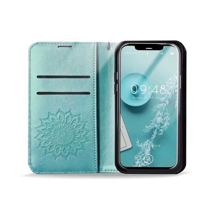 Peňaženkové puzdro Mezzo mandala zelené – Apple iPhone 17 Pro Max / 18 Pro Max | Kryty na mobil Kryty na mobil | Peňaženkové puzdro Mezzo mandala zelené – Apple iPhone 17 Pro Max / 18 Pro Max | Kryty na mobil