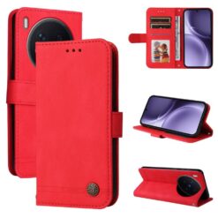 Kryty na mobil | Knižkové puzdro Skin Feel case červené – Vivo X300 Pro | Kryty na mobil