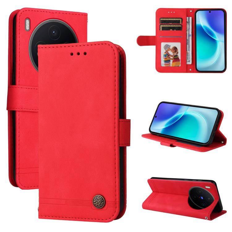 Knižkové puzdro Skin Feel case červené – Vivo X300 | Kryty na mobil Kryty na mobil | Knižkové puzdro Skin Feel case červené – Vivo X300 | Kryty na mobil