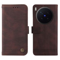 Kryty na mobil | Knižkové puzdro Skin Feel case hnedé – Vivo X300 Pro | Kryty na mobil