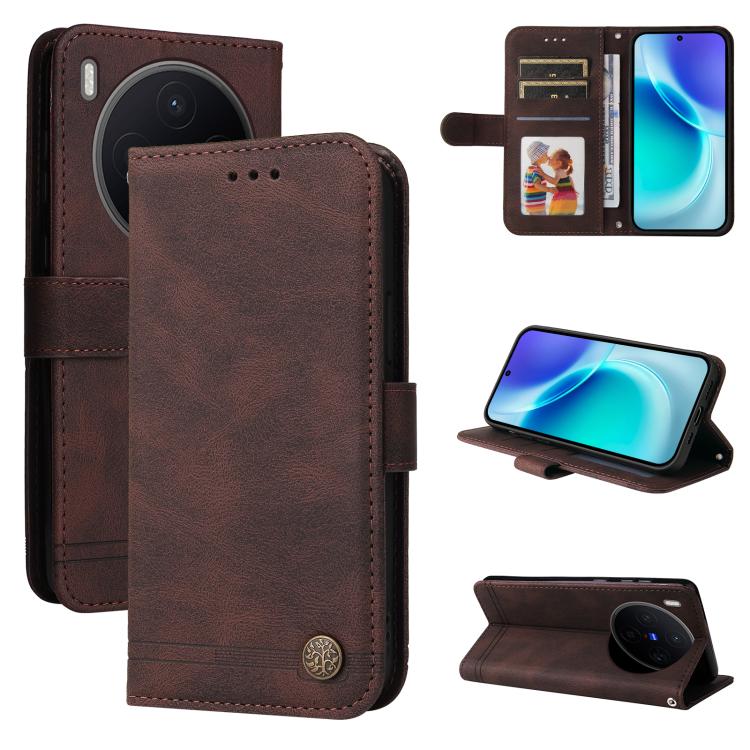 Knižkové puzdro Skin Feel case hnedé – Vivo X300 | Kryty na mobil Kryty na mobil | Knižkové puzdro Skin Feel case hnedé – Vivo X300 | Kryty na mobil