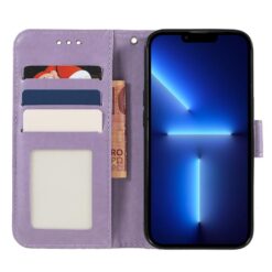 Peňaženkové puzdro Embossing Pattern Kvety fialové – T Phone 3 Pro | Kryty na mobil Kryty na mobil | Peňaženkové puzdro Embossing Pattern Kvety fialové – T Phone 3 Pro | Kryty na mobil