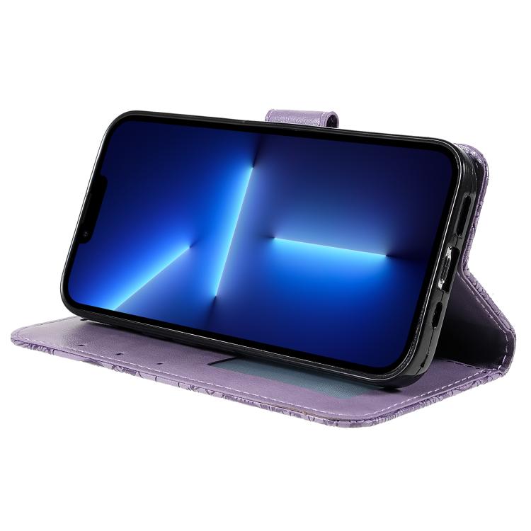 Peňaženkové puzdro Embossing Pattern Kvety fialové – T Phone 3 Pro | Kryty na mobil Kryty na mobil | Peňaženkové puzdro Embossing Pattern Kvety fialové – T Phone 3 Pro | Kryty na mobil