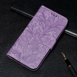 Peňaženkové puzdro Embossing Pattern Kvety fialové – T Phone 3 Pro | Kryty na mobil Kryty na mobil | Peňaženkové puzdro Embossing Pattern Kvety fialové – T Phone 3 Pro | Kryty na mobil