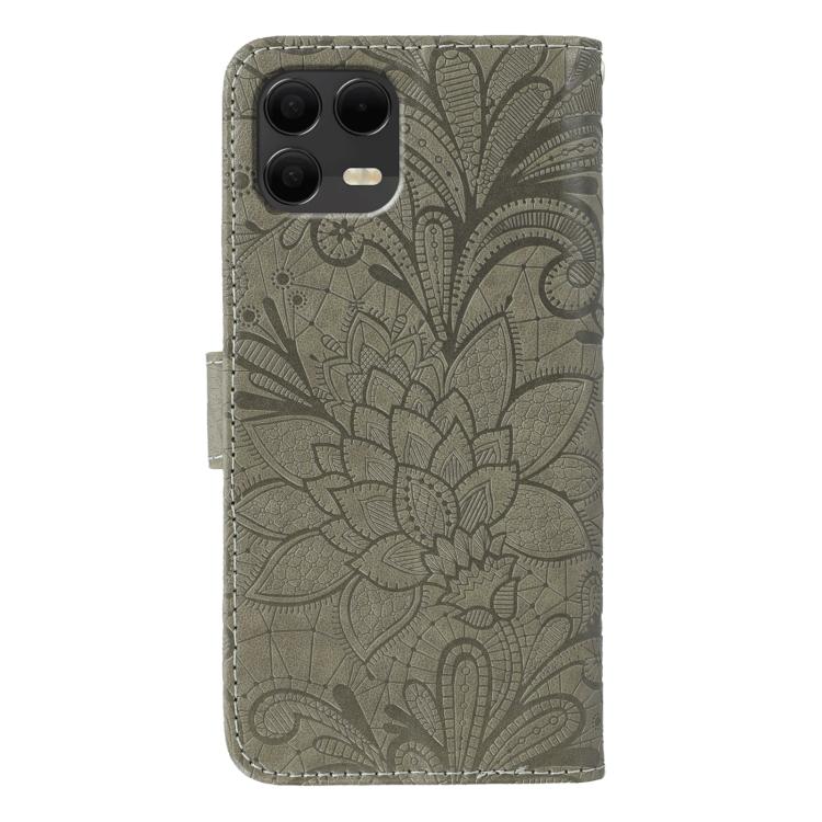 Peňaženkové puzdro Embossing Pattern Kvety sivé – T Phone 3 Pro | Kryty na mobil Kryty na mobil | Peňaženkové puzdro Embossing Pattern Kvety sivé – T Phone 3 Pro | Kryty na mobil