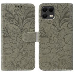 Peňaženkové puzdro Embossing Pattern Kvety sivé – T Phone 3 Pro | Kryty na mobil Kryty na mobil | Peňaženkové puzdro Embossing Pattern Kvety sivé – T Phone 3 Pro | Kryty na mobil