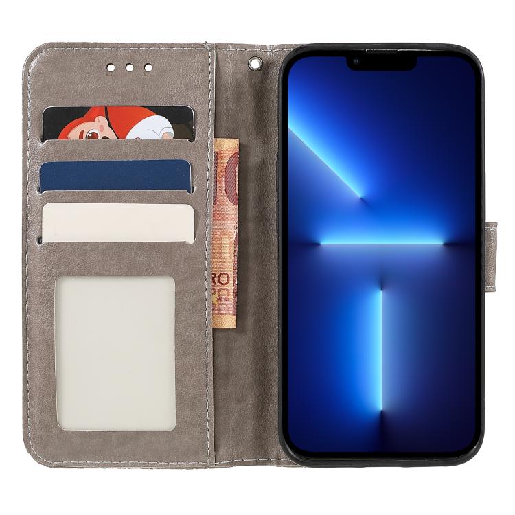 Peňaženkové puzdro Embossing Pattern Kvety sivé – T Phone 3 Pro | Kryty na mobil Kryty na mobil | Peňaženkové puzdro Embossing Pattern Kvety sivé – T Phone 3 Pro | Kryty na mobil