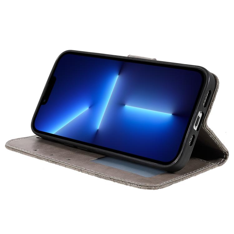 Peňaženkové puzdro Embossing Pattern Kvety sivé – T Phone 3 Pro | Kryty na mobil Kryty na mobil | Peňaženkové puzdro Embossing Pattern Kvety sivé – T Phone 3 Pro | Kryty na mobil
