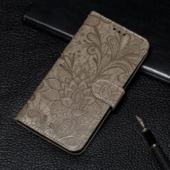 Peňaženkové puzdro Embossing Pattern Kvety sivé – T Phone 3 Pro | Kryty na mobil Kryty na mobil | Peňaženkové puzdro Embossing Pattern Kvety sivé – T Phone 3 Pro | Kryty na mobil