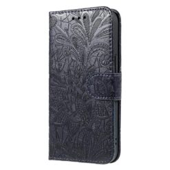Kryty na mobil | Peňaženkové puzdro Embossing Pattern Kvety tmavomodré – T Phone 3 Pro | Kryty na mobil