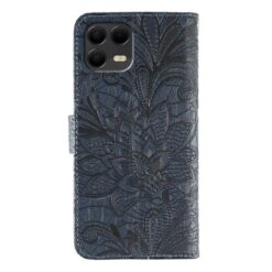 Kryty na mobil | Peňaženkové puzdro Embossing Pattern Kvety tmavomodré – T Phone 3 Pro | Kryty na mobil