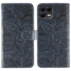 Kryty na mobil | Peňaženkové puzdro Embossing Pattern Kvety tmavomodré – T Phone 3 Pro | Kryty na mobil