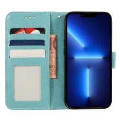 Kryty na mobil | Peňaženkové puzdro Embossing Pattern Kvety zelené – T Phone 3 Pro | Kryty na mobil