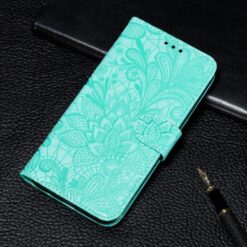 Kryty na mobil | Peňaženkové puzdro Embossing Pattern Kvety zelené – T Phone 3 Pro | Kryty na mobil