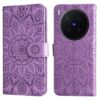 Kryty na mobil | Peňaženkové puzdro Embossing Pattern Slnečnica zelené – Vivo X300 Pro | Kryty na mobil