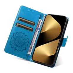 Kryty na mobil | Peňaženkové puzdro Embossing Pattern Slnečnica modré – Huawei Pura 80 Ultra | Kryty na mobil