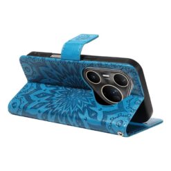 Kryty na mobil | Peňaženkové puzdro Embossing Pattern Slnečnica modré – Huawei Pura 80 Ultra | Kryty na mobil