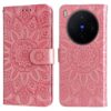 Kryty na mobil | Peňaženkové puzdro Embossing Pattern Slnečnica zelené – Vivo X300 | Kryty na mobil