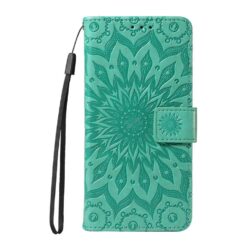 Peňaženkové puzdro Embossing Pattern Slnečnica zelené – Huawei Pura 80 Ultra