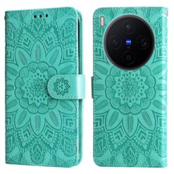Peňaženkové puzdro Embossing Pattern Slnečnica zelené – Vivo X300