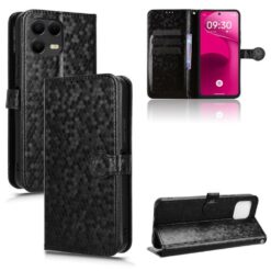 Kryty na mobil | Peňaženkové puzdro Honeycomb Dot Texture Case čierne – T Phone 3 Pro | Kryty na mobil