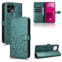 Kryty na mobil | Peňaženkové puzdro Honeycomb Dot Texture Case zelené – T Phone 3 Pro | Kryty na mobil