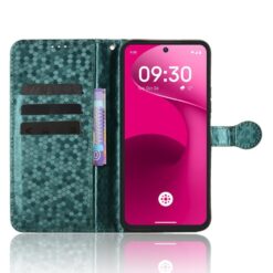 Kryty na mobil | Peňaženkové puzdro Honeycomb Dot Texture Case zelené – T Phone 3 Pro | Kryty na mobil