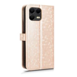 Kryty na mobil | Peňaženkové puzdro Honeycomb Dot Texture Case zlaté – T Phone 3 Pro | Kryty na mobil