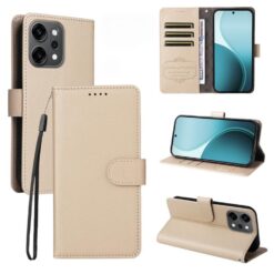 Kryty na mobil | Peňaženkové puzdro Litchi béžové – Oppo Reno 13 Pro | Kryty na mobil